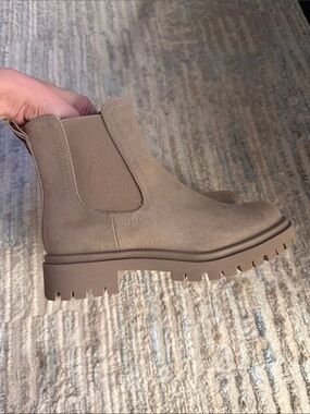 Taupe Tan Suede Chelsea Boots